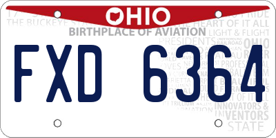 OH license plate FXD6364