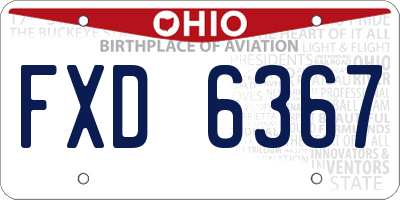 OH license plate FXD6367