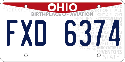 OH license plate FXD6374