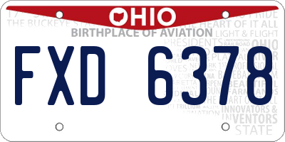 OH license plate FXD6378