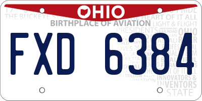 OH license plate FXD6384