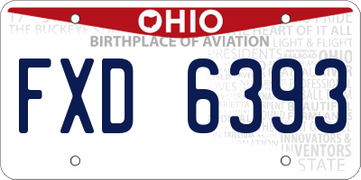 OH license plate FXD6393