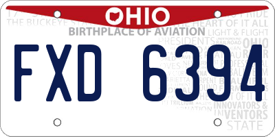 OH license plate FXD6394