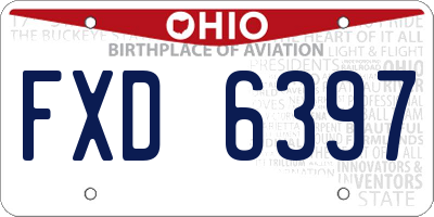OH license plate FXD6397