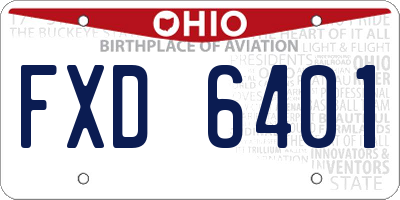OH license plate FXD6401