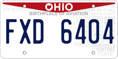OH license plate FXD6404