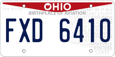 OH license plate FXD6410