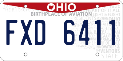 OH license plate FXD6411