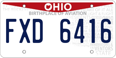 OH license plate FXD6416