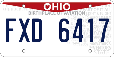 OH license plate FXD6417