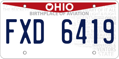 OH license plate FXD6419
