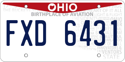 OH license plate FXD6431