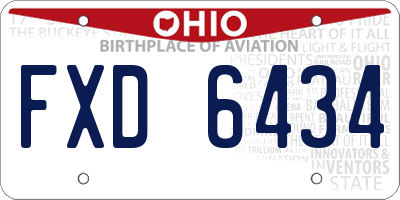 OH license plate FXD6434