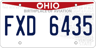 OH license plate FXD6435