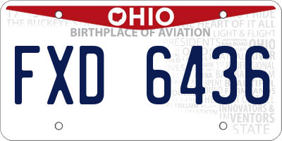 OH license plate FXD6436