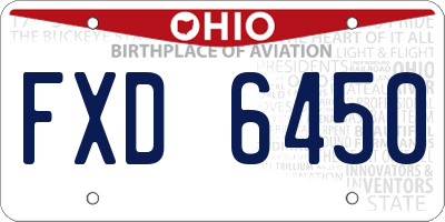 OH license plate FXD6450