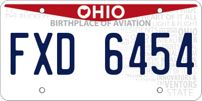 OH license plate FXD6454