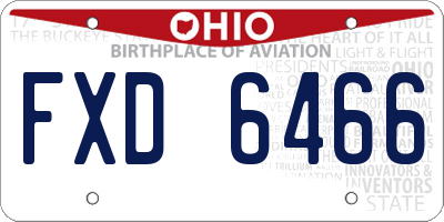 OH license plate FXD6466