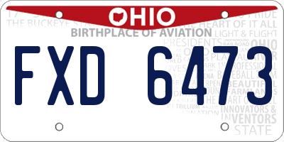 OH license plate FXD6473