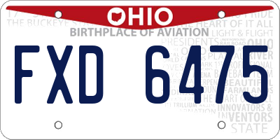 OH license plate FXD6475