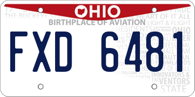 OH license plate FXD6481