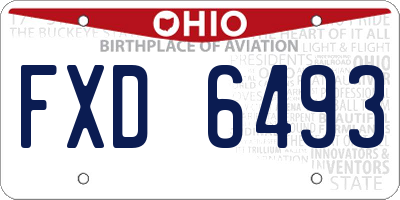 OH license plate FXD6493