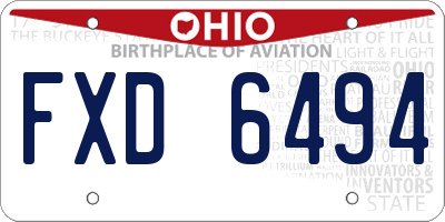 OH license plate FXD6494
