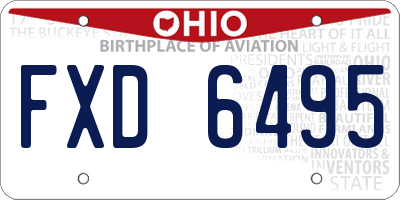 OH license plate FXD6495