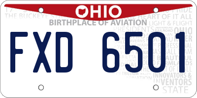 OH license plate FXD6501