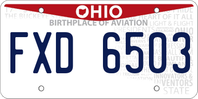 OH license plate FXD6503
