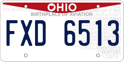 OH license plate FXD6513