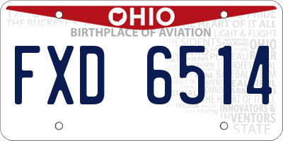 OH license plate FXD6514