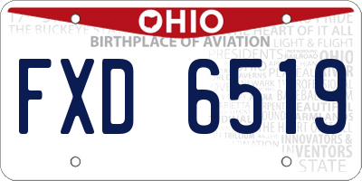 OH license plate FXD6519