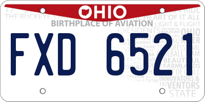 OH license plate FXD6521