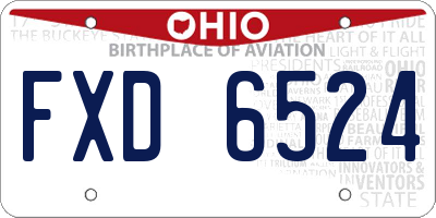 OH license plate FXD6524