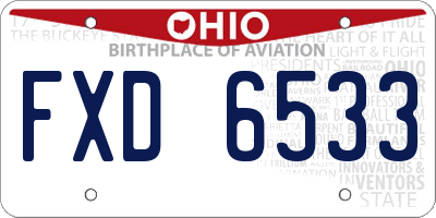 OH license plate FXD6533