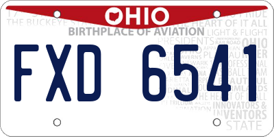 OH license plate FXD6541