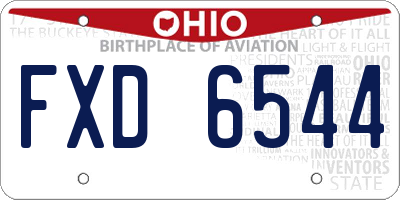 OH license plate FXD6544