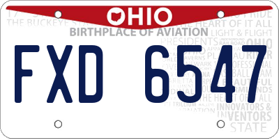 OH license plate FXD6547