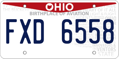 OH license plate FXD6558