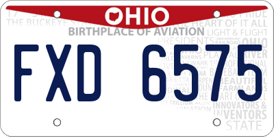 OH license plate FXD6575