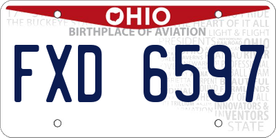 OH license plate FXD6597