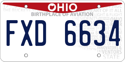 OH license plate FXD6634