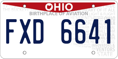 OH license plate FXD6641