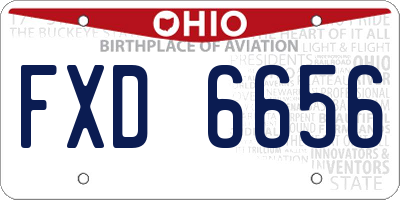 OH license plate FXD6656