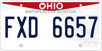 OH license plate FXD6657