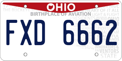 OH license plate FXD6662