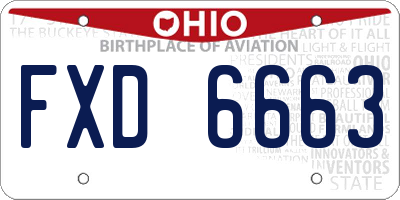 OH license plate FXD6663