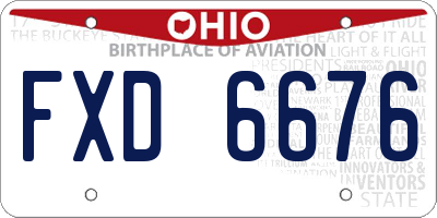 OH license plate FXD6676