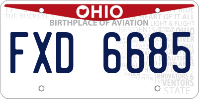 OH license plate FXD6685